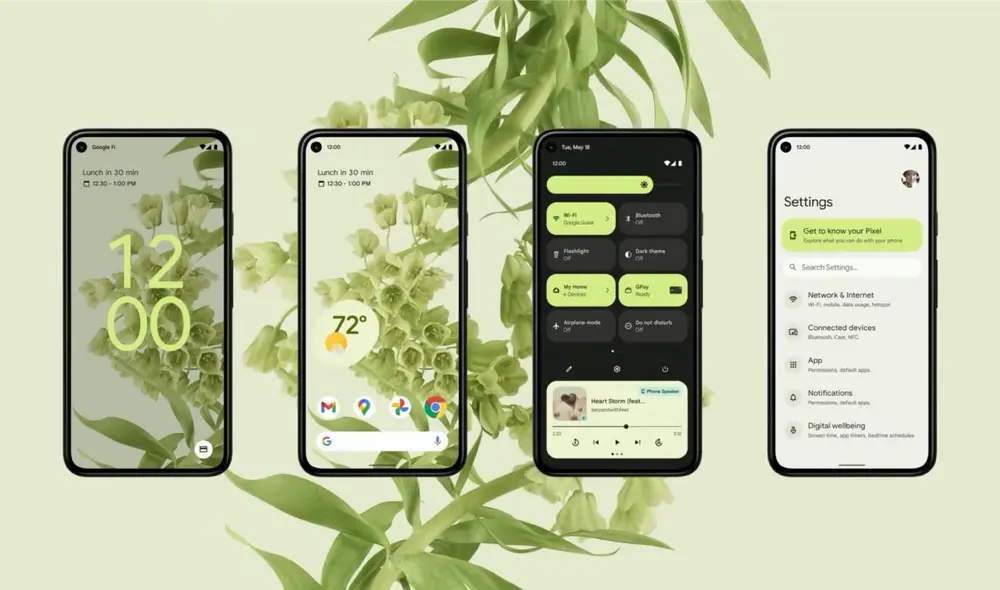 El nuevo Android 12 está disponible en todos los Pixel 3 en adelante. Foto: Google
