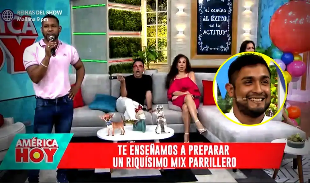 Janet Barboza le hizo una irónica pregunta al chef Brandon Altamirano, haciendo referencia al escandaloso ‘ampay’ de Melissa Paredes. Foto: composición LR/Gerson Cardoso/captura América TV Janet Barboza le hizo una irónica pregunta al chef Brandon Altamirano, haciendo referencia al escandaloso ‘ampay’ de Melissa Paredes. Foto: composición LR/Gerson Cardoso/captura América TV