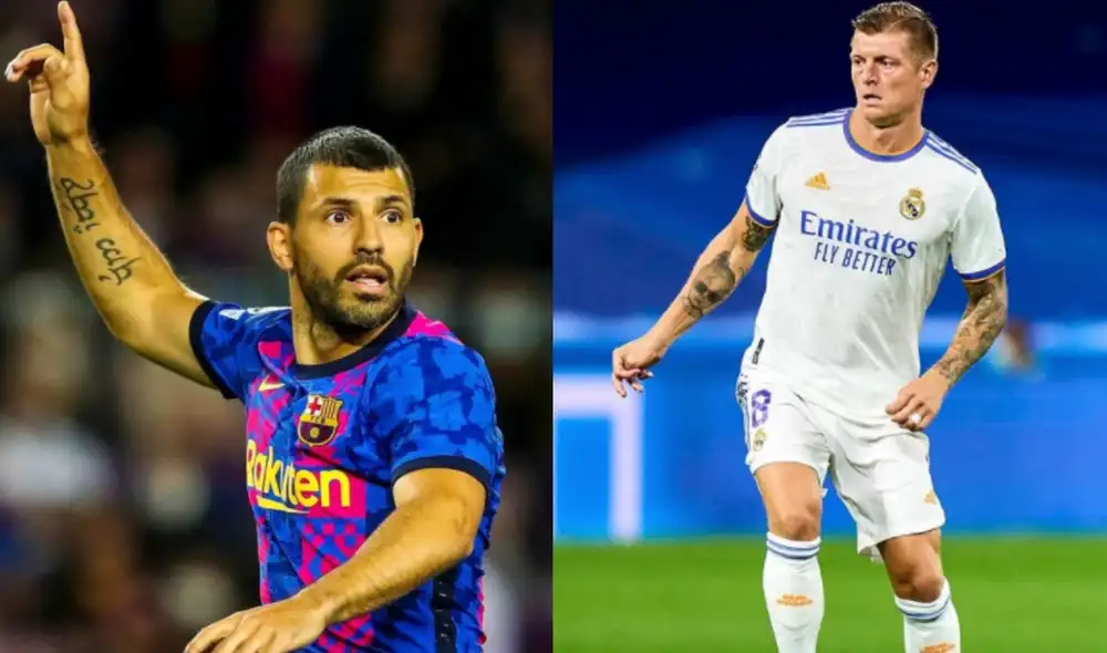 Dos que vuelven. Kroos retorna y 'Kun' Agüero podría debutar en el clásico español. Foto: Composición LR/Instagram de ambos clubes.