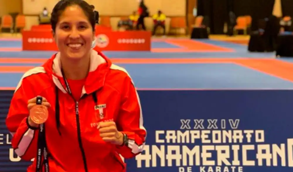 Alexandra Grande en el Campeonato Panamericano de Karate Senior Punta del Este 2021. Foto: Alexandra Grande / Instagram