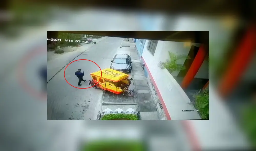 Según el denunciante, el delincuente habría llegado hasta el lugar en una moto lineal junto a su cómplice. Foto: URPI-LR Según el denunciante, el delincuente habría llegado hasta el lugar en una moto lineal junto a su cómplice. Foto: URPI-LR