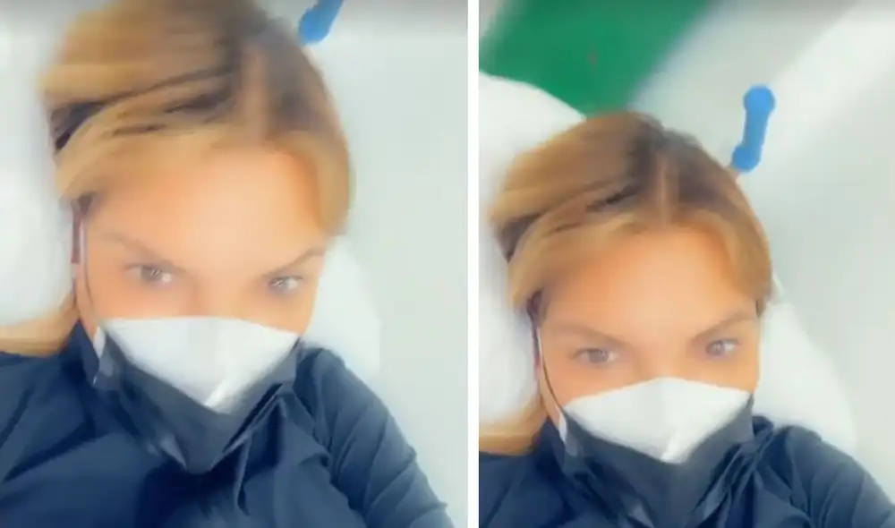 La directora del Miss Perú, Jessica Newton compartió un video con un balón de oxígeno en la cabecera de su cama. Foto: captura Jessica Newton / Instagram