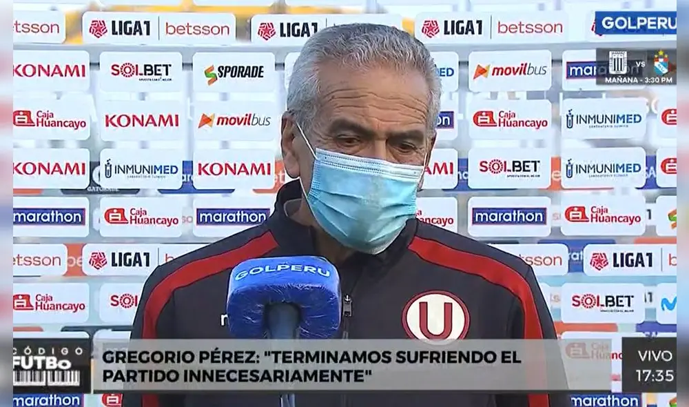 De los siete partidos que disputó Gregorio Pérez, salió victorioso en seis ocasiones y solo registró una derrota. Foto: captura Gol Perú