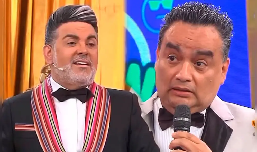 Jorge Benavides y Andrés Hurtado tuvieron un encuentro cuando el cómico era parte de El wasap de JB. Foto: capturas Panamericana TV