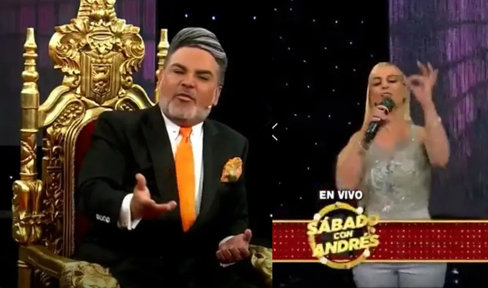 Dalia Durán no negó lo dicho por Andrés Hurtado sobre sus exigencias al productor del programa. Foto: captura Porque hoy es sábado con Andrés  / Panamericana TV