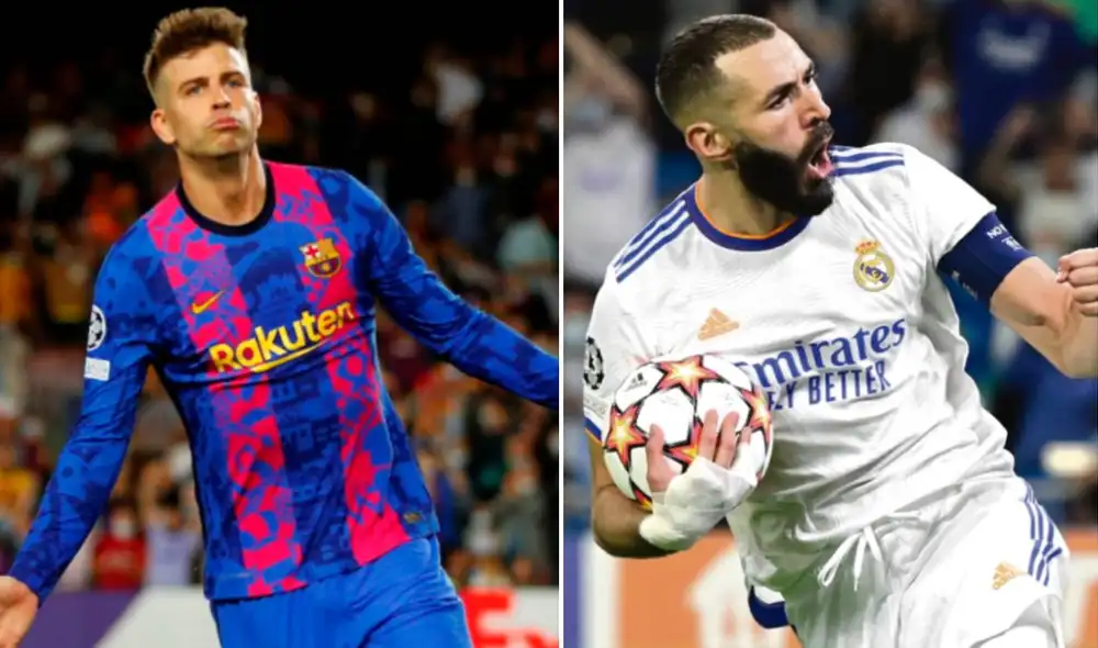 Barcelona busca extender su racha de victorias mientras que Real Madrid quiere los tres puntos y ser líder de LaLiga. Foto: composición EFE AFP