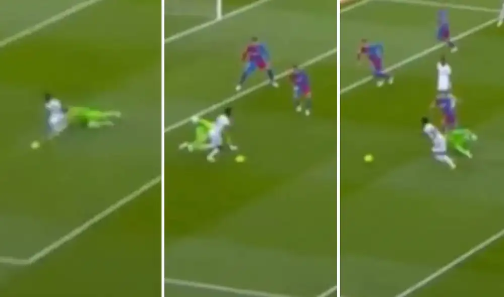 Vinícius Jr. pudo anotar un golazo pero estaba en offside. Foto: video captura ESPN Vinícius Jr. pudo anotar un golazo pero estaba en offside. Foto: video captura ESPN