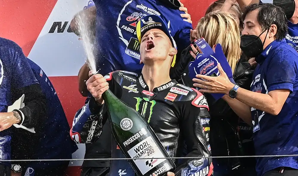 "¡El sueño será volver a ganar el título!", declaró Quartararo al borde de las lágrimas. Foto: AFP