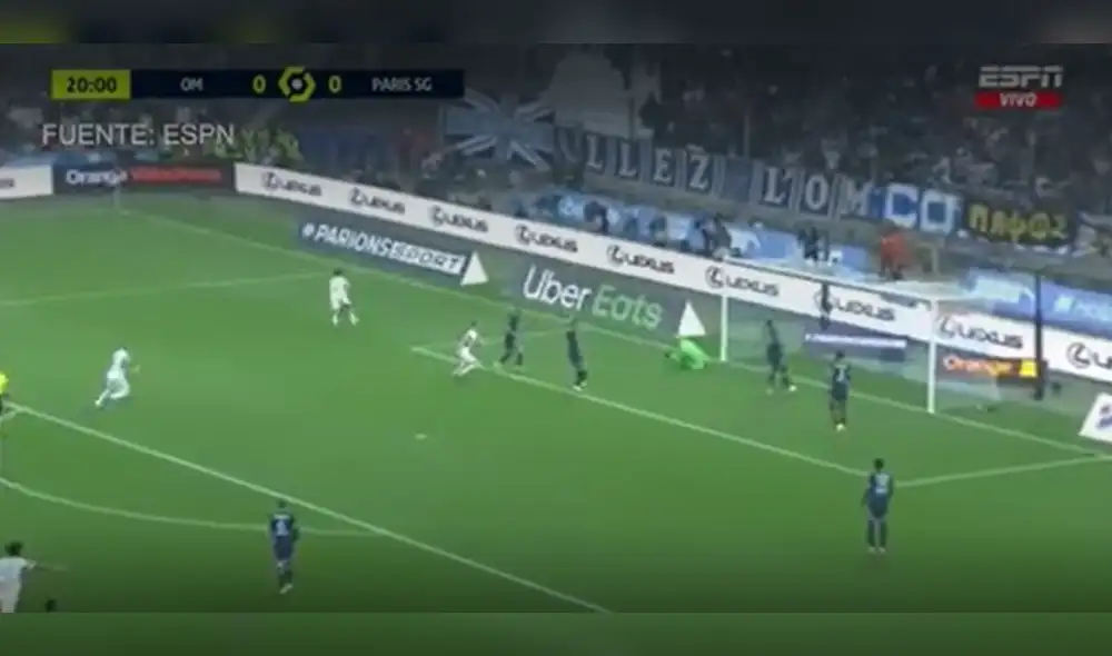 Gol anulado de Marsella. Foto: Captura ESPN