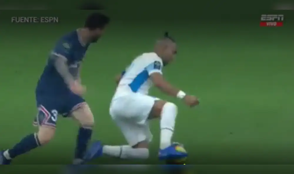 Messi peleó un balón con Payet en el PSG vs. Marsella. Foto: Captura ESPN