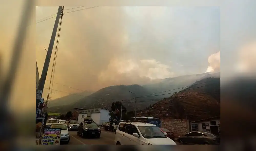 Incendios forestales en Cusco. Siniestro habría sido provocado por rayo. Foto: difusión.