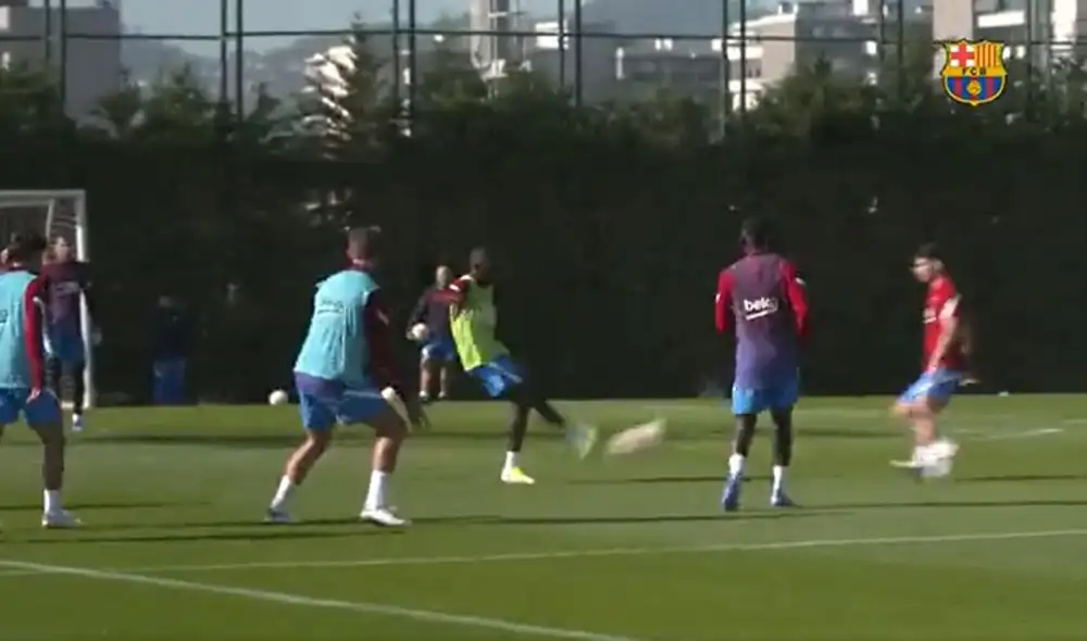 Dembélé volvió a los entrenamientos. Foto: captura FC Barcelona.