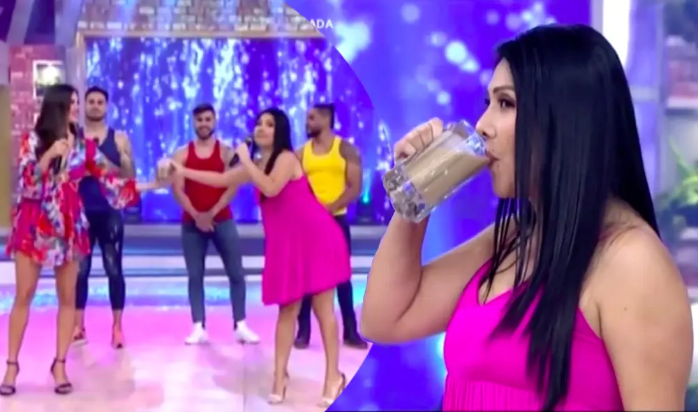 Tula Rodríguez y Maju Mantilla bebieron un ponche que 'prometía' mejorar la figura. Foto: composición/captura América TV