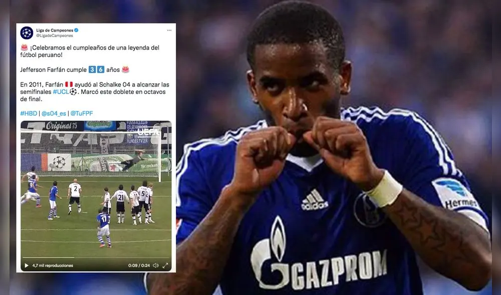 Jefferson Farfán marcó 11 goles en la Champions League. Fotos: twitter/AFP