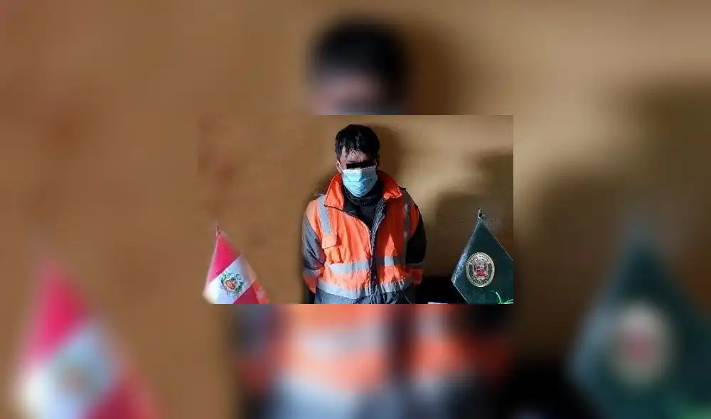 Hombre no tenía documentos del material explosivo. Foto: PNP Hombre no tenía documentos del material explosivo. Foto: PNP