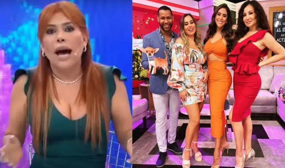 Magaly Medina criticó el presunto doble discurso de Gisela Valcárcel (productora del programa) por el caso de Melissa Paredes. Foto: composición captura ATV, América hoy/Instagram