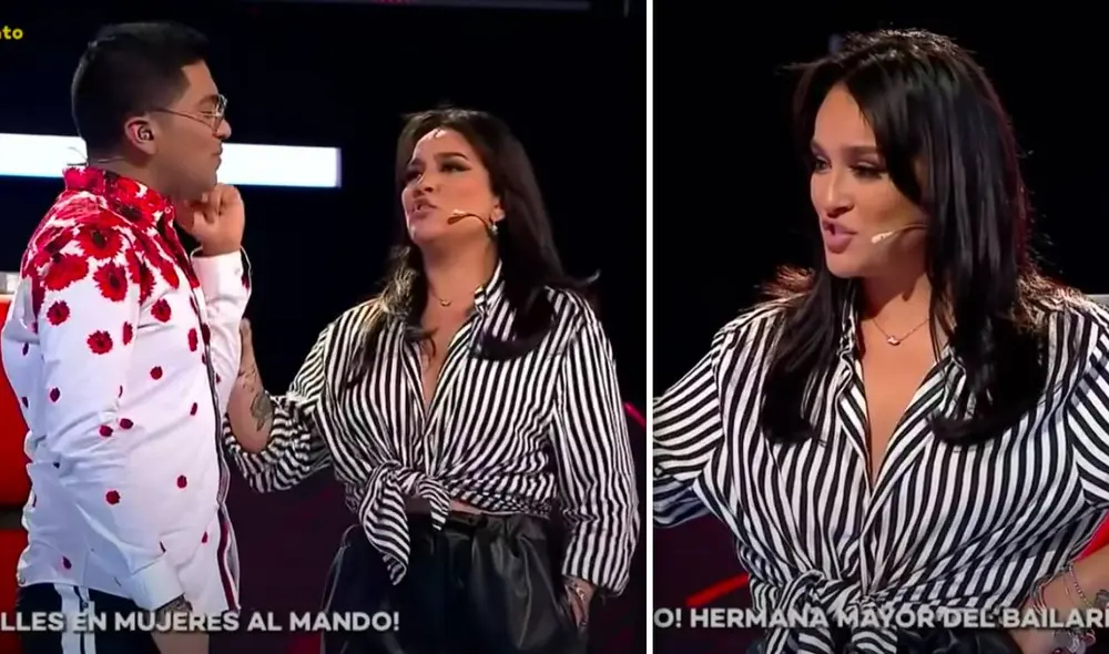 Eva Ayllón decidió intervenir en la conversación de Christian Yaipén y Daniela Darcourt y les pidió guardar la calma frente al joven intérprete. Foto: composición captura Latina