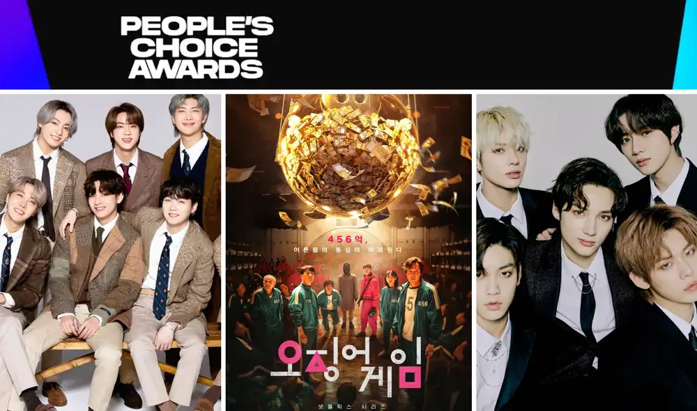 K-pop y K-dramas presentes en los People Choice's Awards 2021. Foto: composición/PCA/Hybe/Netflix K-pop y K-dramas presentes en los People Choice's Awards 2021. Foto: composición/PCA/Hybe/Netflix