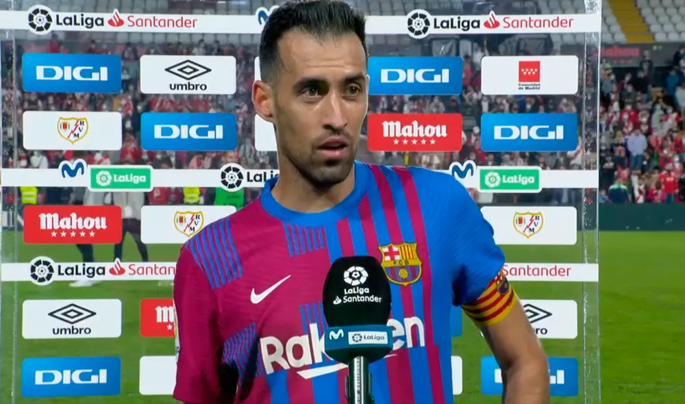 Sergio Busquets dejó sus impresiones tras la derrota del FC Barcelona a manos del Rayo Vallecano. Foto: captura ESPN