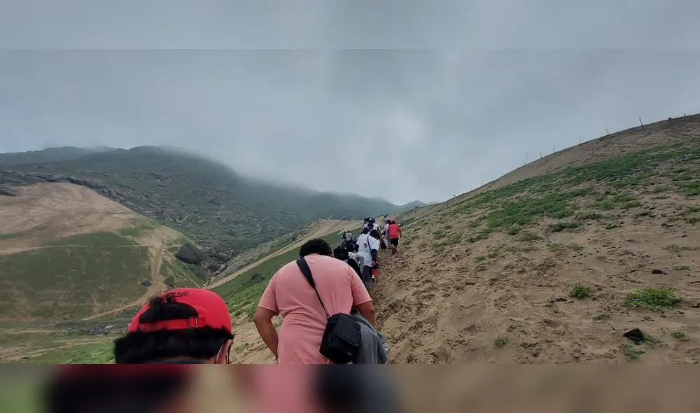 Vecinos se agruparon en brigadas para subir a cerro. Foto: difusión