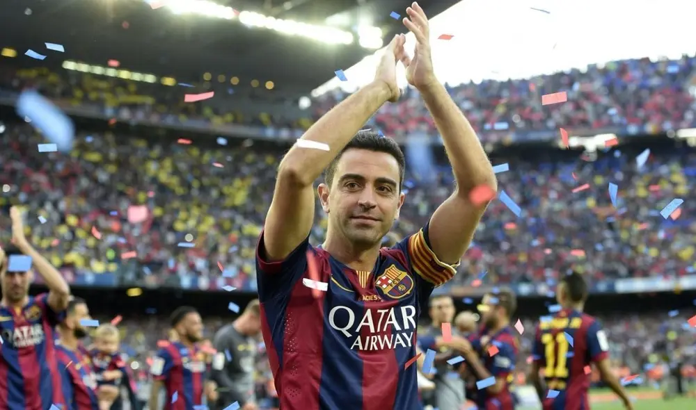 Xavi Hernández se despidió del FC Barcelona tras ganar la Champions en el 2015. Foto: Difusión.