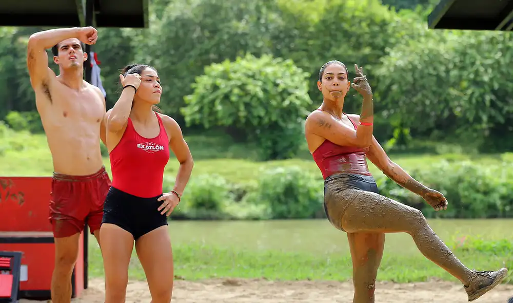 Los Guardines celebran uno de los puntos obtenidos durante la competencia. Foto: Twitter Exatlón México Los Guardines celebran uno de los puntos obtenidos durante la competencia. Foto: Twitter Exatlón México