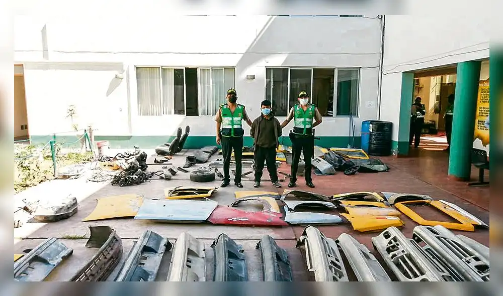 Buen trabajo. Policía localizó cementerio de carros robados. Foto: La República