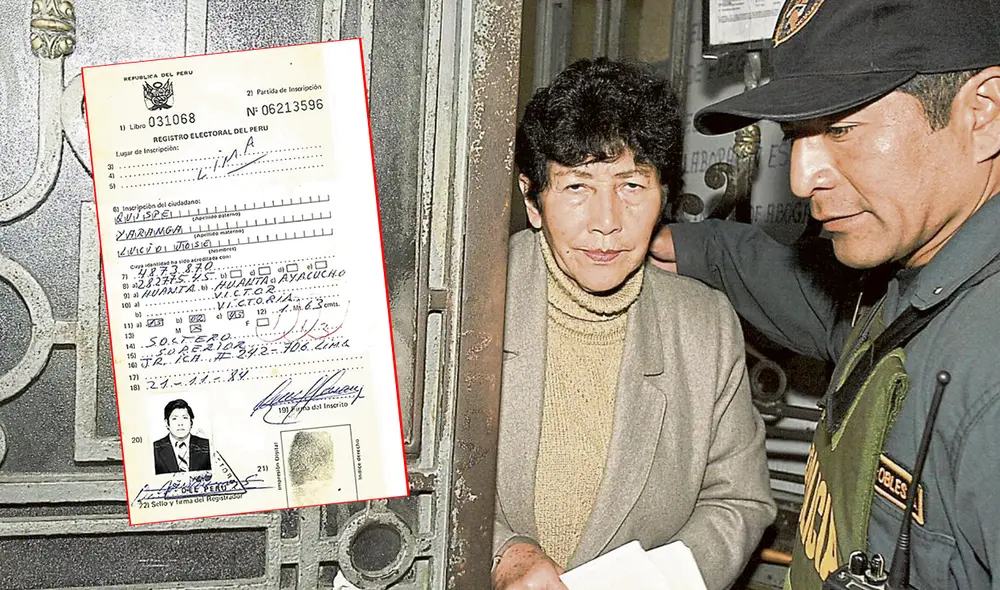 Izquierda, ficha de Lucio José Quispe Yaranga, capturado en España. Derecha, Martha Huatay, compañera en Socorro Popular. Foto: composición/difusión