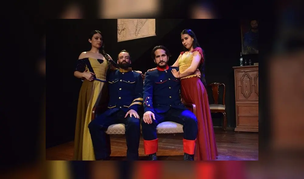 Cindy Díaz (Manuela),Alonso Cano (Simón Bolívar), Omar García (José de San Martín), y Fabiola Vargas (Rosita) forman las históricas parejas de "Guayaquil, una historia de amor". Foto: prensa Butaca Film Cindy Díaz (Manuela),Alonso Cano (Simón Bolívar), Omar García (José de San Martín), y Fabiola Vargas (Rosita) forman las históricas parejas de "Guayaquil, una historia de amor". Foto: prensa Butaca Film