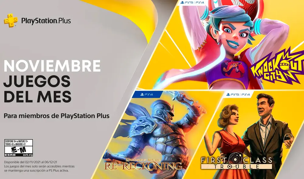 Los juegos gratis de PlayStation Plus para noviembre se podrán conseguir hasta el 6 de diciembre 2021. Foto: PlayStation
