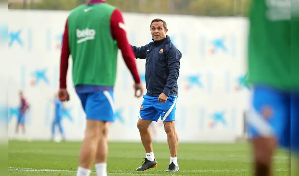 Sergi Barjuan fue presentado como técnico interino el jueves 28 de octubre. Foto: Twitter FC Barcelona