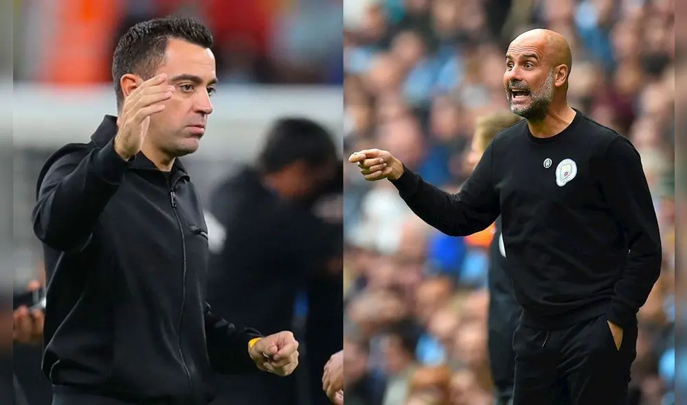 'Pep' Guardiola dirigió a Xavi Hernández cuando el Barcelona logró el 'sextete' en el 2009. Foto: AFP/EFE