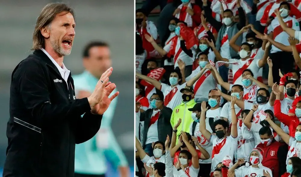 Ricardo Gareca pidió el apoyo a la afición peruana. Fuente: Composición EFE/AFP