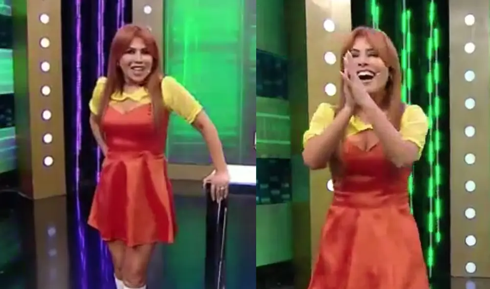 La conductora Magaly Medina se divirtió y bailó al inicio de su programa. Por Halloween, lució el traje de un popular personaje. Foto: captura de ATV