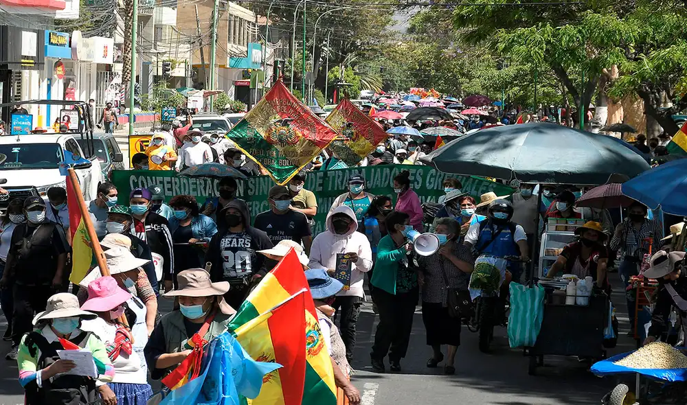 En Bolivia, durante la semana, hubo una marcha para exigir la abrogación de polémica ley. Foto: EFE En Bolivia, durante la semana, hubo una marcha para exigir la abrogación de polémica ley. Foto: EFE
