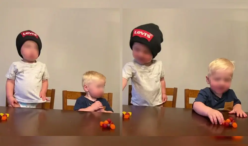 Los hermanos Cole y Hayden son filmados y puestos a prueba frente a un par de golosinas. Foto: captura de Instagram