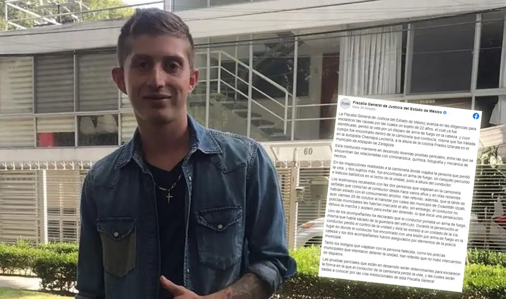 “Uno de los acompañantes ha declarado que el conductor portaba un arma de fuego, misma que había sacado de la guantera del vehículo", se lee en el comunicado sobre Octavio Ocaña. Foto: composición Instagram / Fiscalía Edomex