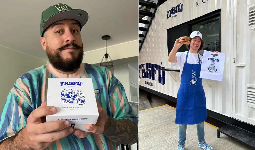 El youtuber Cholo Mena probó las hamburguesas de Fasfú Burguers el nuevo proyecto de Luisito Comunica. Foto: Gabriel Mena/ Luisito Comunica/ Instagram. El youtuber Cholo Mena probó las hamburguesas de Fasfú Burguers el nuevo proyecto de Luisito Comunica. Foto: Gabriel Mena/ Luisito Comunica/ Instagram.