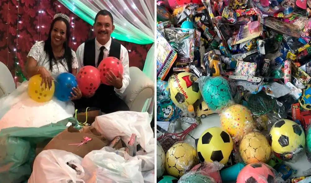 Los esposos convirtieron su gran celebración en un acontecimiento solidario que sacó miles de sonrisas a 600 niños de escasos recursos. Foto: captura de Facebook