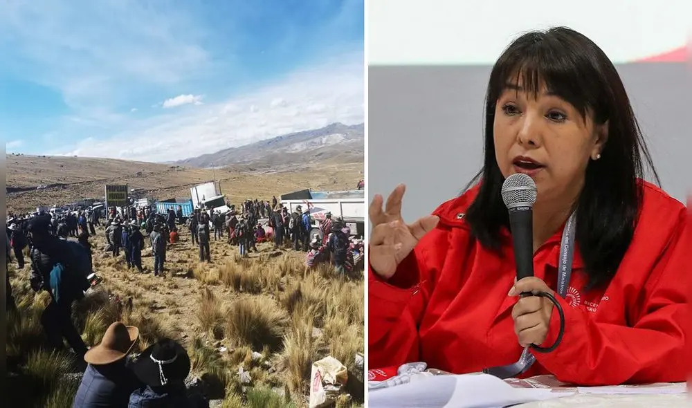 Comuneros esperan a Vásquez con el ministro de Energía y Minas. Foto: difusión/PCM