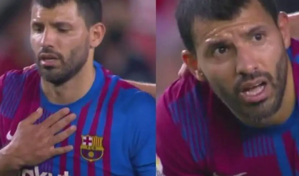 Sergio Agüero fue cambiado al final del primer tiempo ante Alavés. Foto: captura/DirecTV Sports