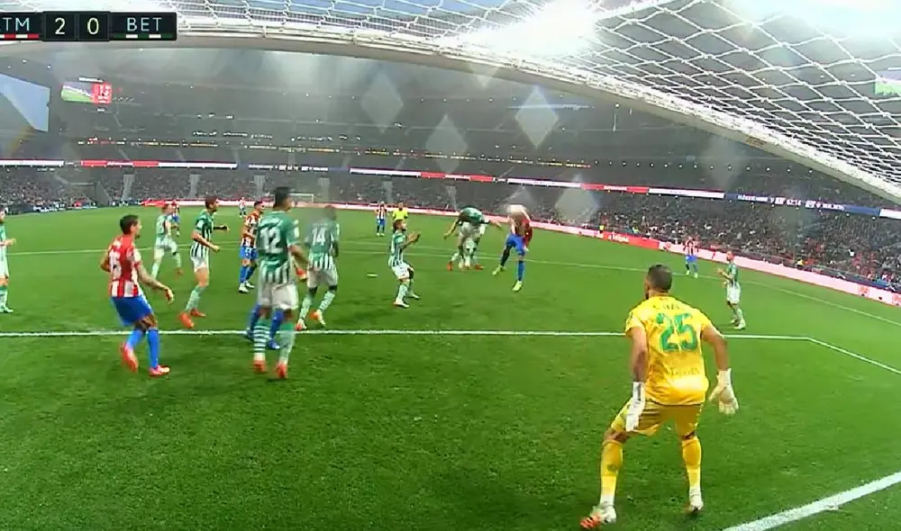 Pezzela aumentó la ventaja de los colchoneros en el Wanda Metropolitano. Foto: captura/ESPN