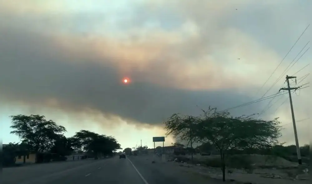 Incendio provocó intensa humareda que se propagó por distritos de La Huaca, Viviate y Montelima. Foto: Cutivalú