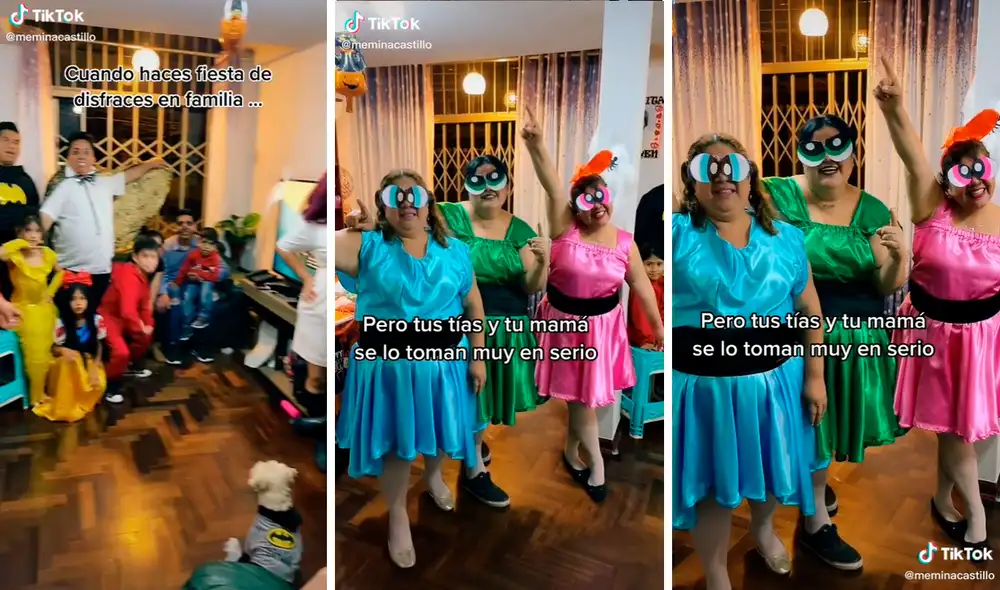 La fiesta de Halloween fue aprovechada por unas hermanas que se viralizaron por su disfraz de Las chicas superpoderosas. Foto: captura de TikTok