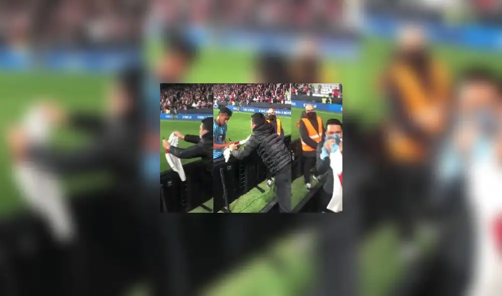 Renato Tapia cumplió el sueño de un hincha tras el partido de LaLiga. Foto: captura de Twitter