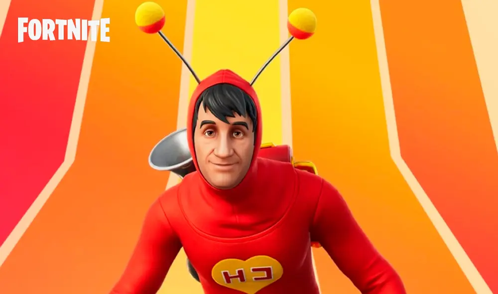 La skin de El Chapulín Colorado cuesta 1.600 paVos en la tienda de Fortnite. Foto:   Fortnite / composición La República