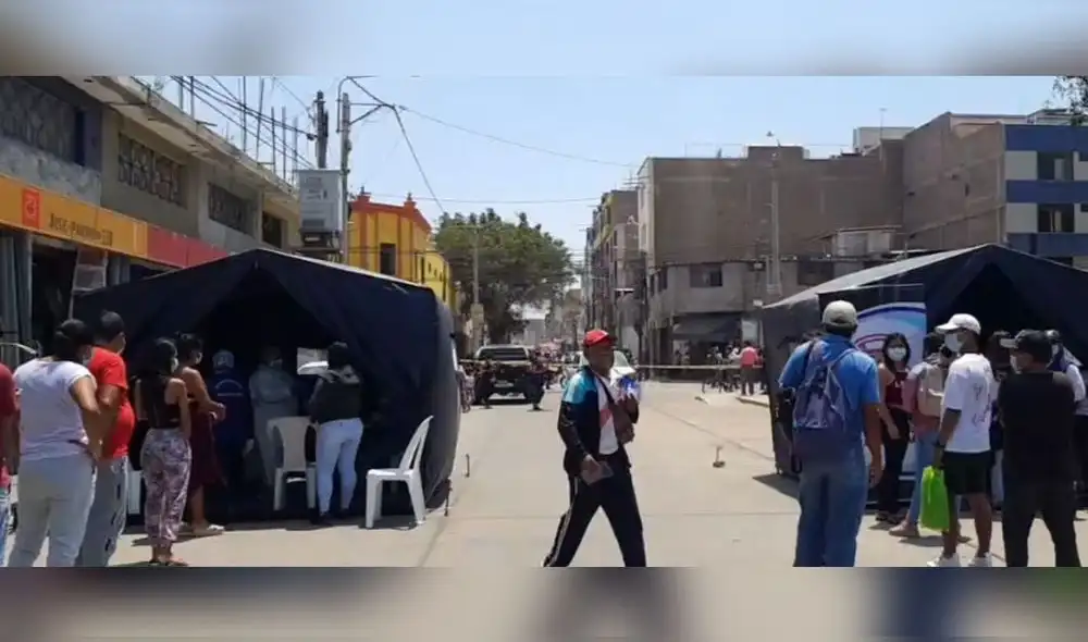 Punto se estableció al costado del parque Las Fuentes. Foto: captura/URPI-LR Punto se estableció al costado del parque Las Fuentes. Foto: captura/URPI-LR