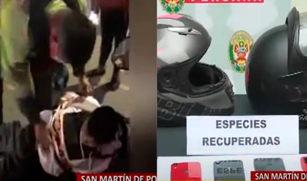 Sujetos fueron detenidos en la cuadra 37 de la avenida Perú. Foto: captura Panamericana TV