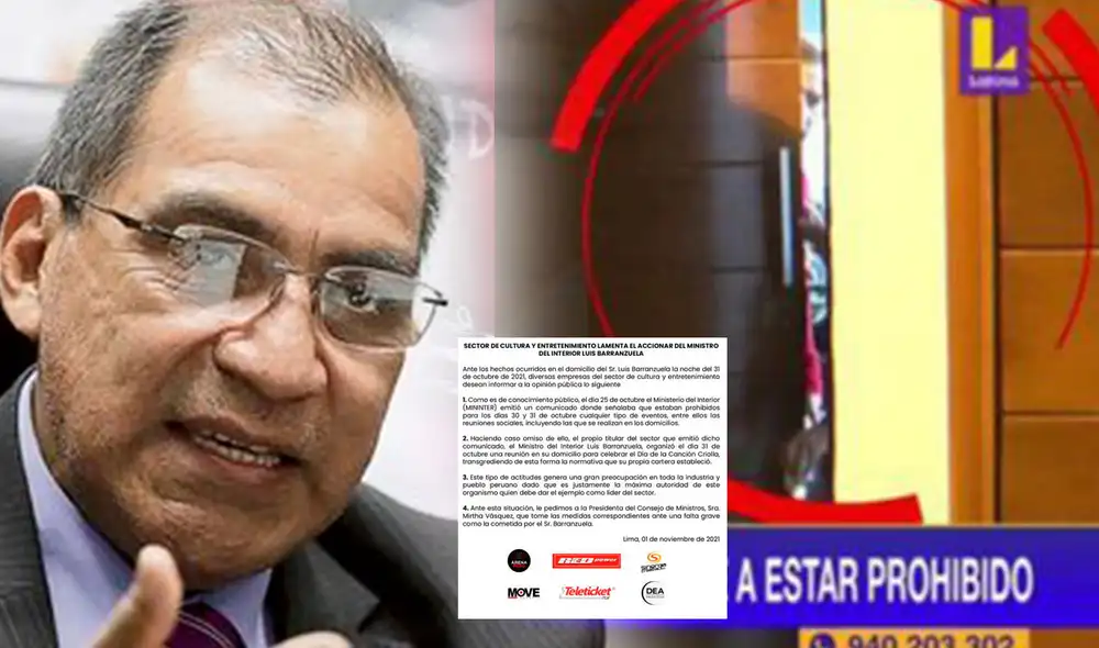 Sector de cultura y entretenimiento rechaza accionar del titular del Ministerio del Interior. Foto: composición/LR/captura/Latina/Instagram Sector de cultura y entretenimiento rechaza accionar del titular del Ministerio del Interior. Foto: composición/LR/captura/Latina/Instagram
