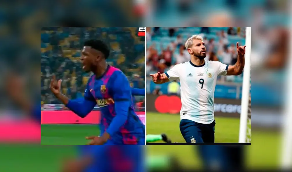 Ansu Fati heredó la '10' del FC Barcelona ante la salida de Lionel Messi. Foto: composición GLR